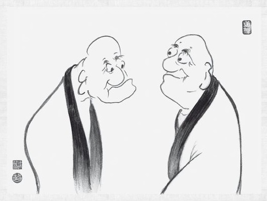 Zen-Master Hui-neng and Yung-chia - Drawing by Zensho W. Kopp  #zen #zendrawing…